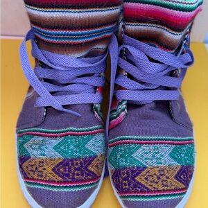Hightop Colorful Purple Sneakers Women's Shoes Size 7.5/8